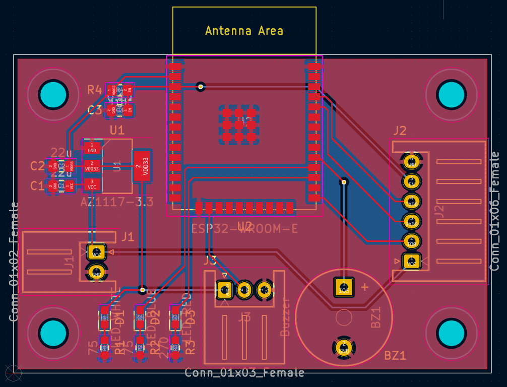 KiCadで設計した基板の設計図
